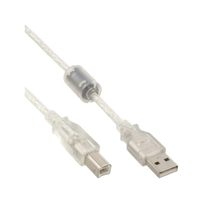 1m USB 2.0 Anschlußkabel A an B mit Ferritkern