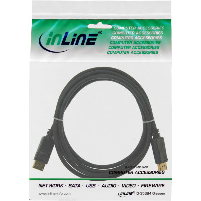 3m DisplayPort Kabel, schwarz, vergoldete Kontakte