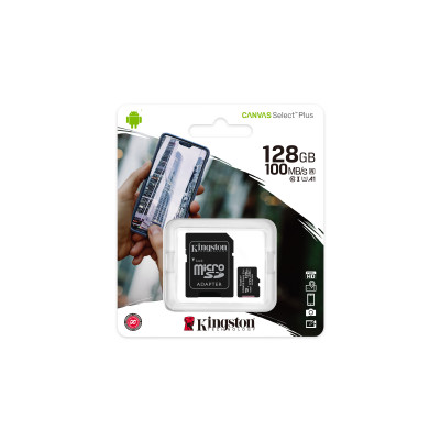 128GB KINGSTON UHS-I microSDXC + SD Adapter