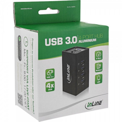 USB-Hub, 4x USB-A 3.0, USB-B 3.0