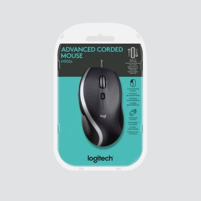 Logitech M500s Advanced Corded Mouse, USB