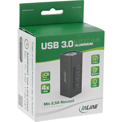 USB-Hub, 4x USB-A 3.0, USB-B 3.0