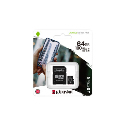 64GB KINGSTON UHS-I microSDXC + SD Adapter