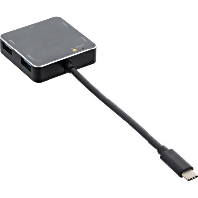USB 3.1 4-Port Hub, schwarz USB Typ C zu A, 60W