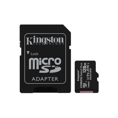 128GB KINGSTON UHS-I microSDXC + SD Adapter