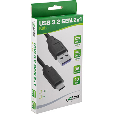 1,5m USB 3.1 Kabel, Typ C Stecker an A Stecker