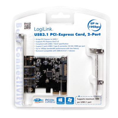 USB 3.1 Typ A Schnittstellenkarte, 2-Port, PCIe