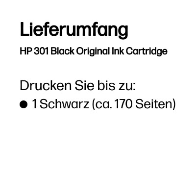 HP Original Druckpatrone Nr. 301 schwarz