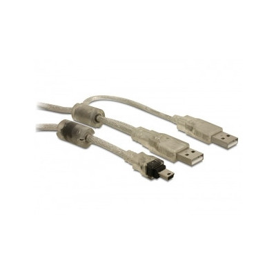 80cm Y-Kabel USB 2xUSB ST auf miniUSB