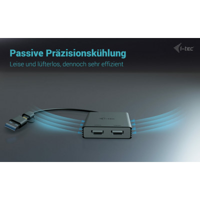 i-tec USB-A USB-C Dual 4K 60 Hz HDMI Video Adapter