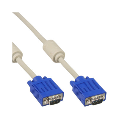 InLine S-VGA Kabel, 15pol HD Stecker / Stecker, beige, 10m