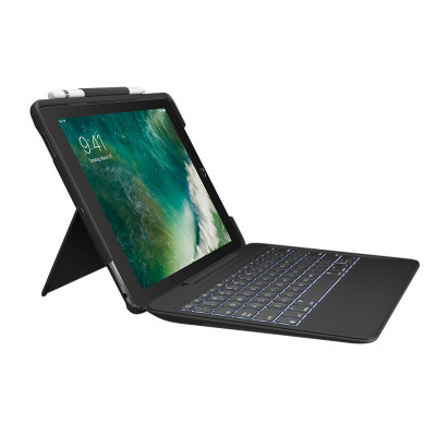 Logitech SLIM COMBO with detachable keyboard and Smart Connector for iPad Air (3rd gen) and iPad Pro 10.5-inch Schwarz Deutsch